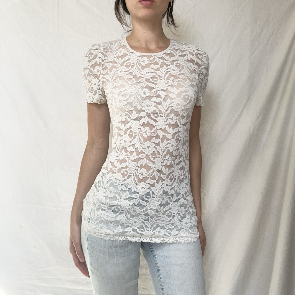 2000s Victoria's Secret Moda International Lace Top Coquette Fairy Feminine Twee